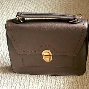 Gray crossbody handbag
